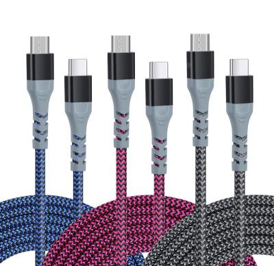 China Quick Charging Speed ​​USB C to Micro USB Cable 6ft Nylon Braided Type C to Micro USB Cord Compatible with Galaxy S6/S7, HTC One/10 and more for sale