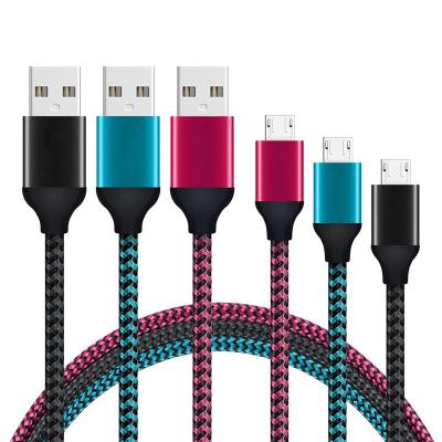 China High Quality Colors Nylon Braided Durable Dual Mic USB Fast Charging & Data Fast Charging Cable For Android Mobile Phone for sale