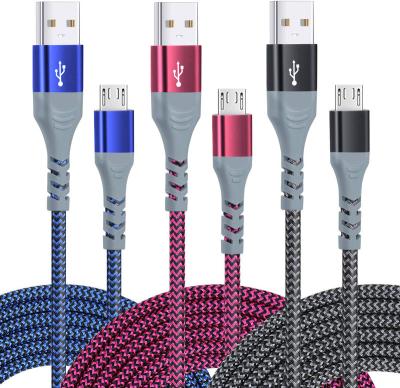 China Popular High Quality Durable Nylon Braided Fast Charging USB Type A To Micro USB Charging And Data Cable For Mobile Phone for sale