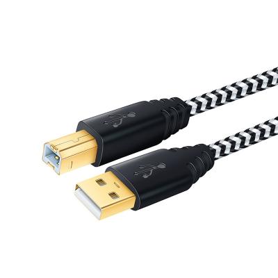 China Fast Charging High Speed ​​USB A Male To USB B Male Data Cable Reliable Braided Cable Cord Barcode Printer USB Scanner/Printer for sale