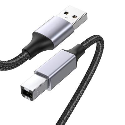 China Fast Charging 6/10/16ft USB 2.0 A Male To Male B Cable Custom Length With Braided Nylon And Metal Case For Desktop Printer / Scanner Device for sale