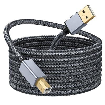 China Fast Charging Durable Nylon Braided Printer Cable USB2.0 A to USB B Compatible with HP/Samsung and other printer etc. brand for sale