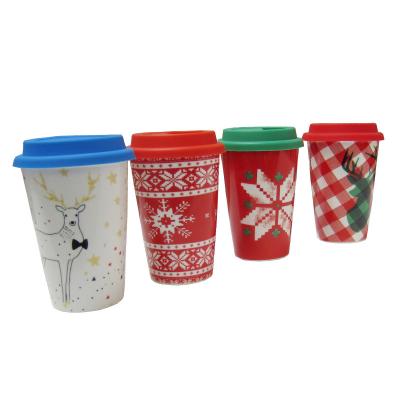 China Creative Christmas Gift Mug Anti - Ceramic Milk Tea Coffee Mug Christmas Hot Mugs With LIDS for sale