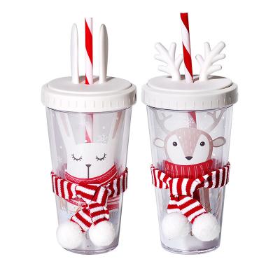 China Cute Creative Flat Lid Sippy Cup Modern Hot Heart And Water Cup Double Hands Plastic Cup for sale