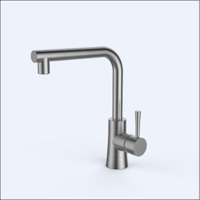 China Luxury Modern Single Handle Kitchen Faucet Brushed Nickel Mixer Tap for sale