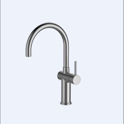 China Stainless Steel 1 Handle Kitchen Faucet Brushed Nickel Finish Sink Mixer Tap for sale