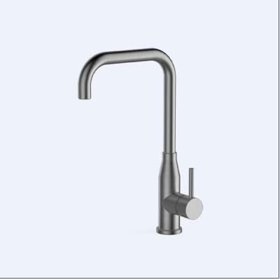 China Water Saving Flat Tap Single Handle Kitchen Faucet with Chrome Finish for sale