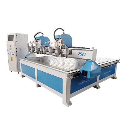 China Construction worksÂ   cnc router 8 large multi spindle heads 4x8 ft 2520 woodworking cnc wood cutting machine for sale for sale