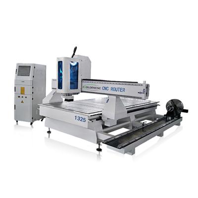 China Construction worksÂ   igoldencnc 1325 4 axis wood cnc 3d router carving machine with rotaries for sale