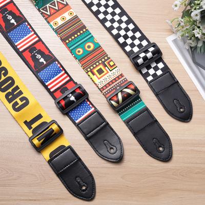 China GUITAR polyester customized sublimation printing guitar straps and colorful electric guitar/bass/classical guitar straps for sale