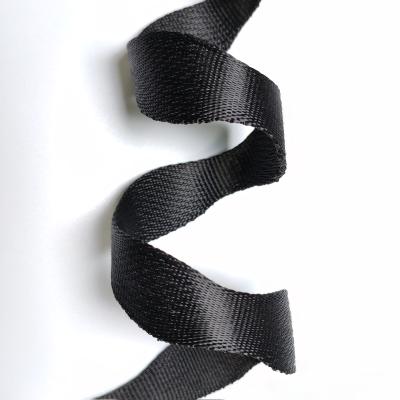 China Sustainable High Quality Custom Design Wide And Shrink Black Plain Weave Spandex Nylon Belt Webbing Manufacturers for sale