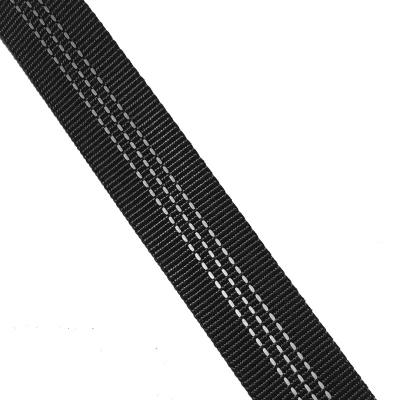 China Promotional good quality viable custom woven black webbing webbing reflection nylon double-sided jacquard pet woven belt for sale