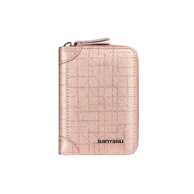 China RFID Blocking Protect Card Bag Women's New Leather Multi Position Business Card Bag Large Capacity Compact Card Holder for sale