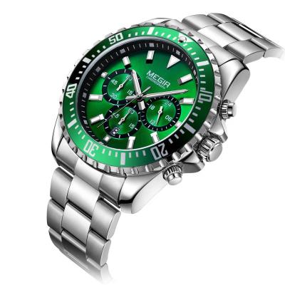 China Chronograph Male Megir 2064G Sungrain Green Dial Watch Quamer Sports Watch Price for sale