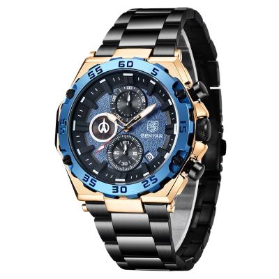 China Relogio Masculino Benyar 5178 Automatic Original Date Brand Mens Wristwatches Stainless Steel Strap Chronograph Quartz Luxury Watch for sale