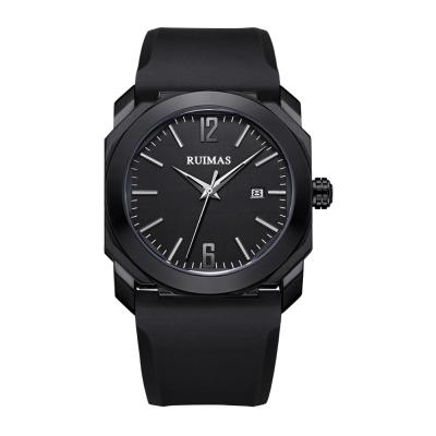 China RUIMAS 525 Custom Logo Silicone Sport Watch Waterproof Men's Luxury Quartz Analog Men's Wristwatches Automatic Date for sale