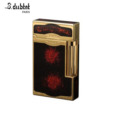 China High Quality Gas S.dubtnt 24k Gold Plated Solid Brass Luxury Flint Wheel Lighter for sale