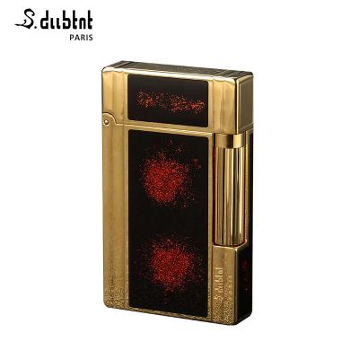 China Gas S.dubtnt Brand 24k Gold Plated Classic High End Lighter Flint Wheel Inflatable Lighter for sale