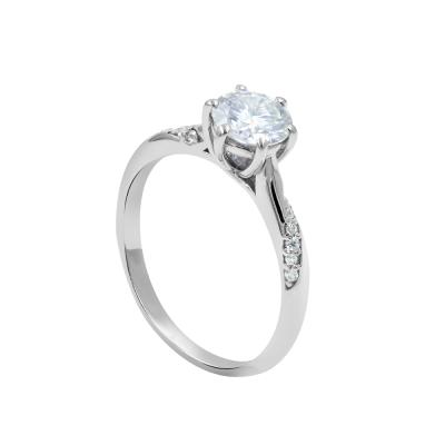 China CLASSIC Premium VVS Moissanite GRA Ring in 925 Sterling Silver | 1ct d color white gold moissanite ring | moissanite radiant ring for sale