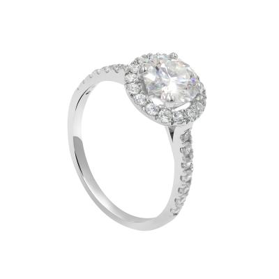 China CLASSIC Premium VVS Moissanite GRA Ring in 925 Sterling Silver | 1ct d color white gold moissanite ring | Women's Moissanite Diamond Ring for sale