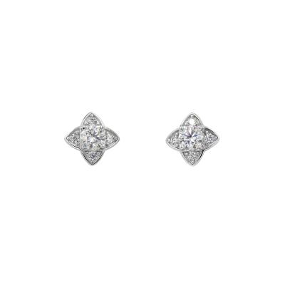 China Premium VVS CLASSIC Diamond Moissanite Stud Earrings White in 925 Sterling Silver | White Gold Heart Moissanite Earrings for sale