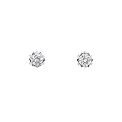 China Premium VVS CLASSIC Diamond Moissanite Circle Stud Earrings White in 925 Sterling Silver | White Gold Heart Moissanite Earrings for sale