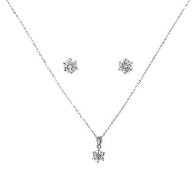 China VVS Moissanite GRA CLASSIC Premium Jewelry Set (Earrings & Stud Necklace) in 925 Sterling Silver for sale