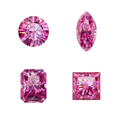 China Premium Pink Loose Diamonds Gem Stone Moissanite Moissanite |1mm 2mm 3mm 1ct 3ct 4ct, Round//Pear/Octagon/Oval Baguette Cut Moissanite for sale