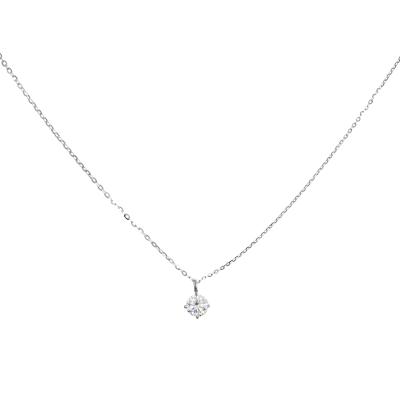 China CLASSIC Premium Moissanite Round 1ct Sterling Silver Round Classic Wedding Pendant Necklace for sale