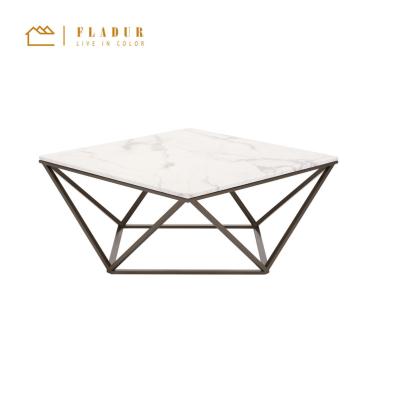 China Coffee table coffee table light style living room bar dessert shop gold negotiation table square luxury European ceramic marble table long for sale