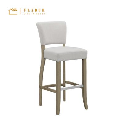 China Fashionabel Classic Fabric Upholstery Wooden Barstool Counter Stool For Bar Lounge Dining Room Restaurant for sale