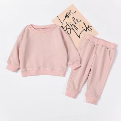 China Plus Size Kid's Clothes Thick French Terry Cotton Sweatpants Sweatpants And Hoodie Set Babies for sale