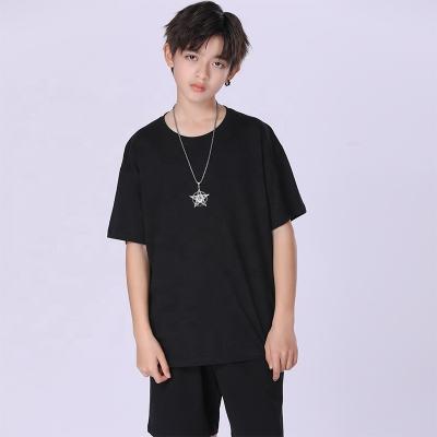 China High Quality Heavy Duty Children's Wear Anti-Shrink Short Sleeve T-Shirt T-Shirts Kids Wholesale Black Black Boys T-shirts for sale