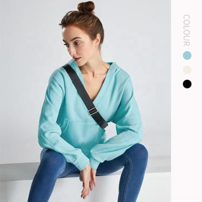 China Anti-wrinkle new 2022 spring yoga plus size sportswear blue fleece v neck hoodie for sale