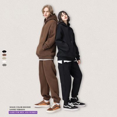 China Breathable Unisex Oversized Hoodie Tracksuit Tech Fleece Plain Tracksuit Hoodie And Jogger Set for sale