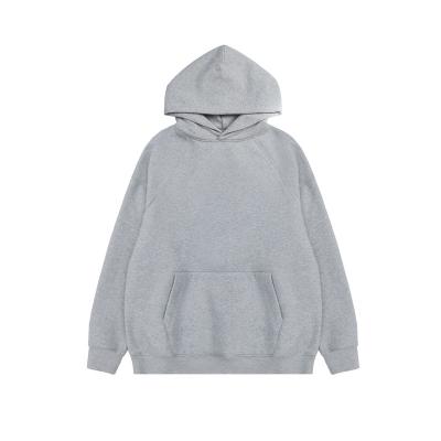 China Anti-wrinkle 2022 new arrivals private label hoodie manufacturing company gray hoodie no drawstring for sale