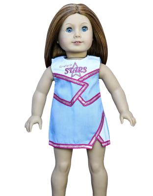 China Cute Light Blue Multicolor Doll Dress Sleeveless Design , 18 inch Doll Dress for Madame Alexander Dolls for sale