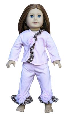 China Leopard Edge Madame Alexander 18 inch Doll Clothes , White Cotton American Doll Clothing for sale