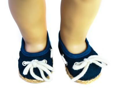 China Navy Muslin Doll Shoes Long Shoe Lace American Girl Dolls Shoes for sale