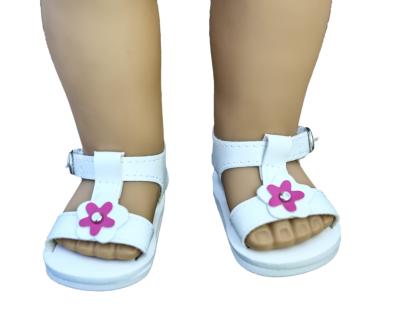 China White And Purple Flower Doll Sandals , American Girl Doll Sandals for sale