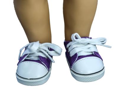 China Purple Canvas Doll Sneakers New Style Sports Doll Shoes for American Girl Dolls for sale