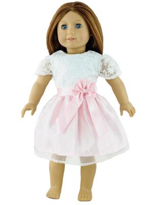 China Light Pink Voile Chiffon Dresses for American Girl Dolls OEM ODM Service for sale