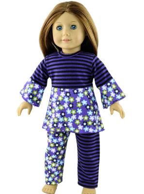 China Purple And Black Streak Nylon Doll Set , 18 inch American Girls Doll Clothes for sale