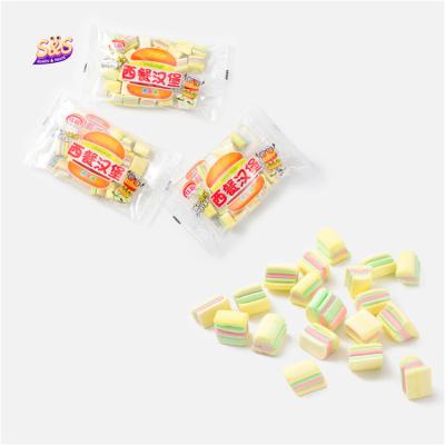 China Mini handburger normal cheap multicolor marshmallow sweet cotton candy colored marshmallows for sale