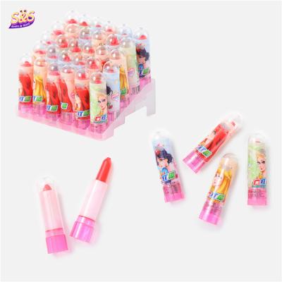 China Natural Pop Push Toy Sugar Lollipop Candies Surprised Hard Lipstick Candy For Kids for sale