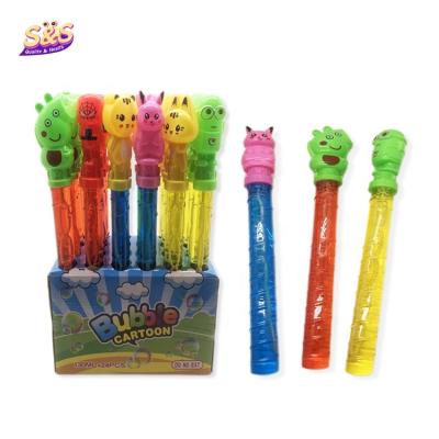 China Wholesale Eco-friendly Cartoon Yellow Man Pig Spider Bubble Stick Small Water Kids Beach Toys Long Bubble Liquid Children for sale