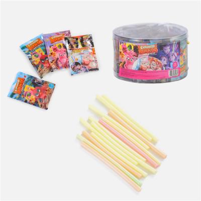 China Normal Cartoon Scratch Painting Edible Stick Candy Pop Rocks Fruit Powder Popping Candy Candy With Straw for sale