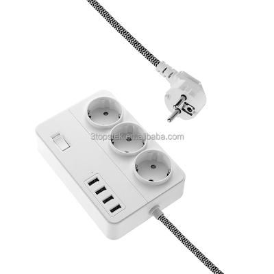 China Residential / General Purpose Custom Power Strip with USB 4 USB-A and 3 AC Outlets Increase Protector Extension Socket with Phone Holder for sale