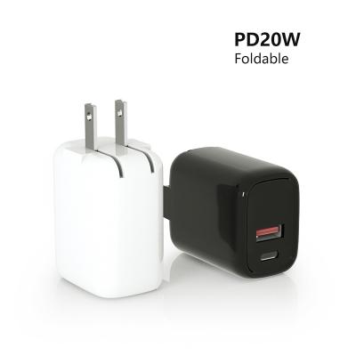 China Safe Fast Type-C Dual Port Fast Charging PD Wall Charger Conveient PD Wall Charger USB 20w Charging Dual Port Charger for sale