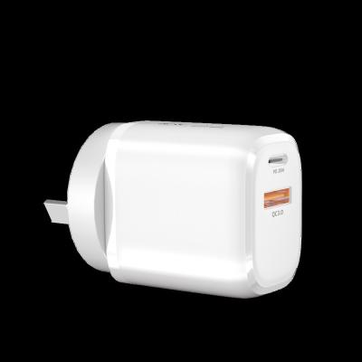 China MiNi Size USB Compact A+C Charger 20W PD 3.0 Durable Fast Charger, For iPhone 13/13 Mini/13 Pro/13 Pro /12 Max, Galaxy AirPods/iPad for sale